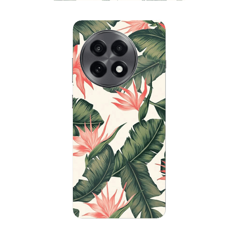Oneplus 13 5G Green Laves Transparent Silicone TPU Θήκη